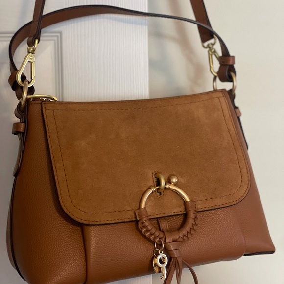 See By Chloe Handbags - See by Chloe Joan Leather Suede Flap Top Zip Caramel Shoulder Bag by Chlo